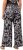 Ulla Popken Checkered Floral Elastic Waist Palazzo Paints Black - Jeans & Bukser i Store Størrelser – Plus Size - Jeans & bukser, EU 42-70