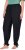 Ulla Popken Quick Drying Split Leg Elastic Waist Joggers Black - Jeans & Bukser i Store Størrelser – Plus Size - 