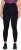 Ulla Popken Quick Drying Botanical Print Sport Leggings Black - Jeans & Bukser i Store Størrelser – Plus Size - 