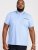 D555 Talbot Pique with Jacquard Collar Polo Shirt Blue - Polotrøjer - Polotrøjer 2XL-8XL
