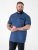 D555 Murray Printed Jacquard Collar & Cuff Short Sleeve Polo Blue - Polotrøjer - Polotrøjer 2XL-8XL