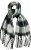 Ulla Popken Plaid Long Fringe Scarf Black - Tilbehør - 