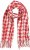 Ulla Popken Houndstooth Fringed Hem Scarf Salsa - Tilbehør - Tørklæder til kvinder