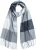 Ulla Popken Checked Fringed Hem Scarf Light Grey Melange - Tilbehør - 