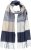 Ulla Popken Checked Fringed Hem Scarf Dark Putty - Tilbehør - 