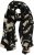 Ulla Popken Printed Silk Scarf Black - Tilbehør - Tørklæder til kvinder