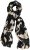Ulla Popken Printed Silk Scarf Black - Tilbehør - Tørklæder til kvinder