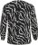 Kaffe Curve Mirta Tilly Bluse Sort / Antikhvid Zebramønster - Bluser & tunikaer - 