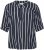 Kaffe Curve Sida Bluse Marineblå / Chalk Stribet - Bluser & tunikaer - 