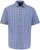 JP1880 Short Sleeve Check Print Traditional Shirt Blue - Skjorter - Skjorter til store mænd 2XL- 8XL