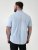 D555 Lucas Pletafvisende Strygefri Stretchskjorte med Korte Ærmer Lyseblå - Skjorter - Skjorter til store mænd 2XL- 8XL