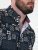 D555 Rick Geometric Print Short Sleeve Shirt Navy - Skjorter - Skjorter til store mænd 2XL- 8XL