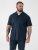 D555 Connor Stretch Cuban Collar Resort Short Sleeve Shirt Navy - Skjorter - Skjorter til store mænd 2XL- 8XL