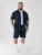 D555 Connor Stretch Cuban Collar Resort Short Sleeve Shirt Navy - Skjorter - Skjorter til store mænd 2XL- 8XL