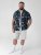 D555 Corden Hawaiian AOP Cuban Collar Resort Short Sleeve Navy - Kortærmede skjorter - Kortærmede Skjorter Store Størrelser