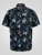 D555 Corden Hawaiian AOP Cuban Collar Resort Short Sleeve Navy - Kortærmede skjorter - Kortærmede Skjorter Store Størrelser