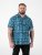D555 Hawkins Printed Cuban Collar Resort Short Sleeve Shirt Teal - Skjorter - Skjorter til store mænd 2XL- 8XL