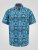 D555 Hawkins Printed Cuban Collar Resort Short Sleeve Shirt Teal - Skjorter - Skjorter til store mænd 2XL- 8XL