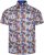 Kam Jeans 6060 Palm Tree and Surf Boards Short Sleeve Shirt White - Skjorter - Skjorter til store mænd 2XL- 8XL