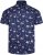 Kam Jeans 6068 Flamingo Short Sleeve Shirt Navy - Skjorter - Skjorter til store mænd 2XL- 8XL