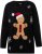 Ulla Popken Gingerbread Man Christmas Sweater Black - Hættetrøjer og sweatshirts - Bløde sweatshirts, hoodies & strik