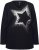 Ulla Popken Sequined Star Rolled Edge Sweater Black - Hættetrøjer og sweatshirts - Bløde sweatshirts, hoodies & strik