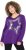 Ulla Popken Sequined Star Rolled Edge Sweater Dark Purple - Hættetrøjer og sweatshirts - Bløde sweatshirts, hoodies & strik