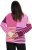 Ulla Popken Patchwork Striped Long Sleeve V-Neck Sweater Raspberry - Hættetrøjer og sweatshirts - 