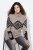 Ulla Popken Aztec Pattern Turtleneck Sweater Pebble Grey - Hættetrøjer og sweatshirts - Bløde sweatshirts, hoodies & strik