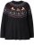 Ulla Popken Norwegian Style Christmas Sweater Black - Hættetrøjer og sweatshirts - Bløde sweatshirts, hoodies & strik