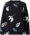 Ulla Popken Eco Cotton Leaf Pattern Long Sleeve Sweater Black - Hættetrøjer og sweatshirts - 