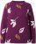 Ulla Popken Eco Cotton Leaf Pattern Long Sleeve Sweater Forest Berry - Hættetrøjer og sweatshirts - 