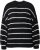 Ulla Popken Oversized Striped Balloon Sleeve Sweater Black - Hættetrøjer og sweatshirts - Bløde sweatshirts, hoodies & strik