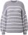 Ulla Popken Oversized Striped Balloon Sleeve Sweater Grey Melange - Hættetrøjer og sweatshirts - 