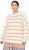 Ulla Popken Oversized Striped Balloon Sleeve Sweater Off-White - Hættetrøjer og sweatshirts - Bløde sweatshirts, hoodies & strik