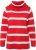 Ulla Popken Stripe Fine Knit Turtleneck Sweater Light Red - Hættetrøjer og sweatshirts - Bløde sweatshirts, hoodies & strik