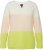 Ulla Popken Block Stripe Long Sleeve V-Neck Sweater Lime Green - Hættetrøjer og sweatshirts - 