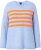 Ulla Popken Striped Long Sleeve Sweater Sky Blue - Hættetrøjer og sweatshirts - 