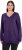 Ulla Popken Soft Fine Knit Pullover V-Neck Sweatshirt Deep Violet - Hættetrøjer og sweatshirts - 