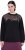 Ulla Popken Tulle Panel Sweatshirt Black - Hættetrøjer og sweatshirts - Bløde sweatshirts, hoodies & strik