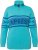 Ulla Popken Apres Ski Long Sleeve Troyer Collar Sweater Bright Turquoise - Hættetrøjer og sweatshirts - 