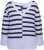 Ulla Popken Split Stripe Long Sleeve V-Neck Sweater Blue Grey - Hættetrøjer og sweatshirts - Bløde sweatshirts, hoodies & strik