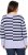 Ulla Popken Split Stripe Long Sleeve V-Neck Sweater Blue Grey - Hættetrøjer og sweatshirts - Bløde sweatshirts, hoodies & strik