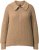 Ulla Popken Two-Tone Mixed Knit Troyer Collar Sweater Caramel - Hættetrøjer og sweatshirts - 