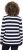 Ulla Popken Striped Polo Collar Long Sleeve Sweater Navy - Hættetrøjer og sweatshirts - 