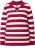 Ulla Popken Striped Polo Collar Long Sleeve Sweater Ruby Red - Hættetrøjer og sweatshirts - Bløde sweatshirts, hoodies & strik