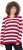 Ulla Popken Striped Polo Collar Long Sleeve Sweater Ruby Red - Hættetrøjer og sweatshirts - Bløde sweatshirts, hoodies & strik