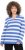 Ulla Popken Striped Polo Collar Long Sleeve Sweater Aegean Blue - Hættetrøjer og sweatshirts - 