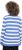 Ulla Popken Striped Polo Collar Long Sleeve Sweater Aegean Blue - Hættetrøjer og sweatshirts - 