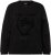 Ulla Popken Flock Print Long Sleeve Crew Neck Sweatshirt Black - Hættetrøjer og sweatshirts - 